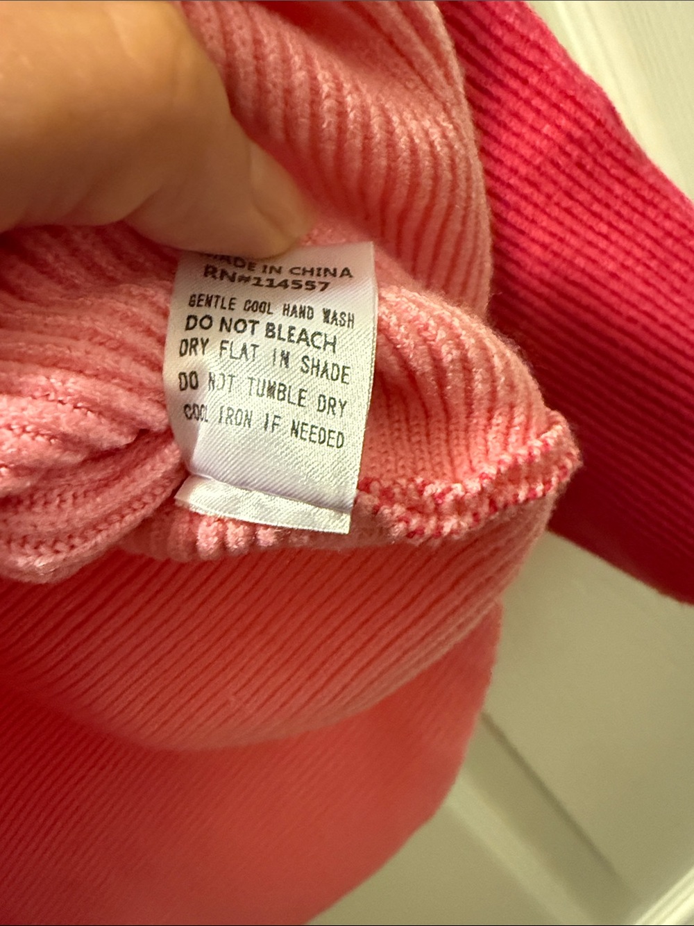 THML Pink & Cream Colorblock Mock Neck Sweater - Picture 4 of 5